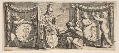 Minerwa i herb François Sublet de Noyers Namalowany przez geniusza..., połowa do końca XVII wieku. autorstwa Abraham Bosse