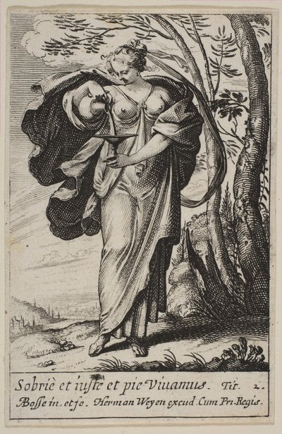 Wstrzemięźliwość, 1636. autorstwa Abraham Bosse