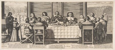 Błogosławieństwo przy stole, ca. 1635. autorstwa Abraham Bosse