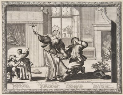 The Husband-Beater, c.1633 (akwaforta i grawerowanie) autorstwa Abraham Bosse