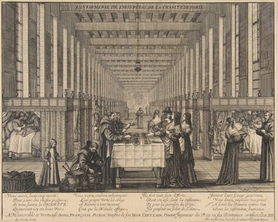 Infirmeria Szpitala Miłosierdzia, ca. 1639. autorstwa Abraham Bosse