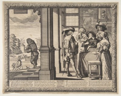 Syn marnotrawny opuszcza dom, ca. 1636. autorstwa Abraham Bosse