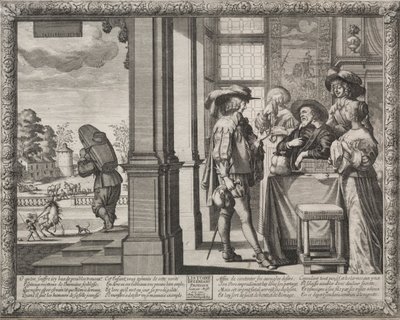 Syn marnotrawny: marnotrawny żegnający się z rodzicami. autorstwa Abraham Bosse