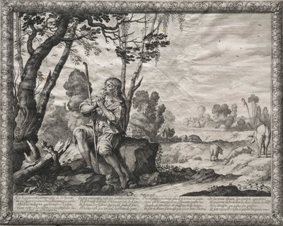 Syn marnotrawny: marnotrawny pasący świnie autorstwa Abraham Bosse