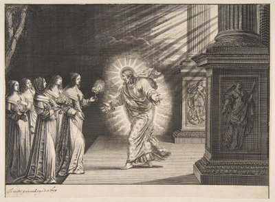 Mądre Panny przed Chrystusem, ca. 1635. autorstwa Abraham Bosse