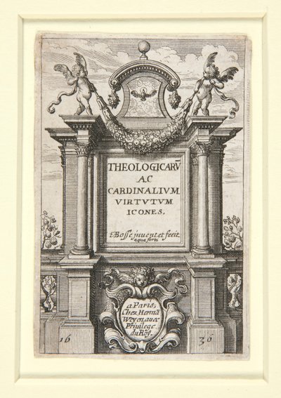 Strona tytułowa ikon cnót teologicznych i kardynalskich autorstwa Abraham Bosse