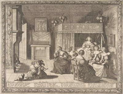 Wizyta u Nowej Matki, 1633. autorstwa Abraham Bosse