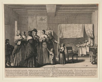 Visiter les Malades, z Siedmiu Uczynków Miłosierdzia autorstwa Abraham Bosse