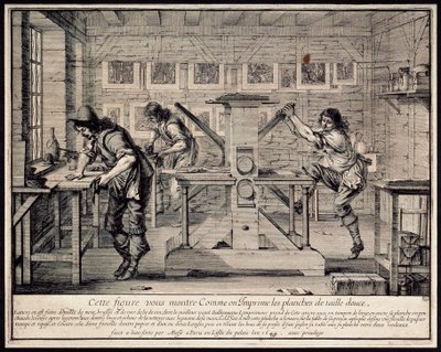 Warsztat rytownika, 1642. autorstwa Abraham Bosse
