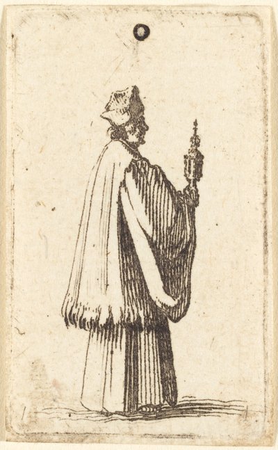 Kapłan niosący Najświętszy Sakrament Eucharystii autorstwa Abraham Bosse or Jacques Callot