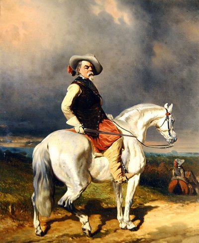 Kawaler na białym koniu (olej na płótnie) autorstwa Abraham Cooper