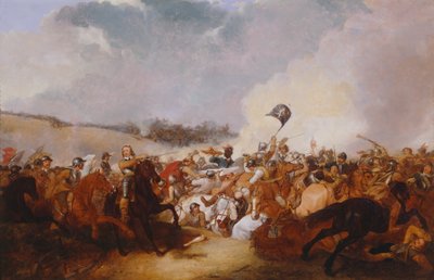 Cromwell prowadzący wojska do bitwy autorstwa Abraham Cooper