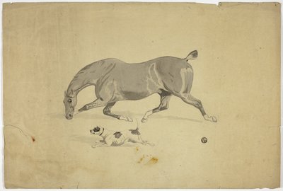 Biegnący koń i pies autorstwa Abraham Cooper