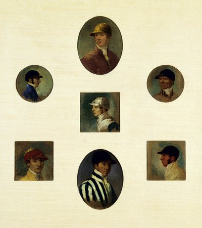 Studia dżokejów, ok. 1830 (olej na płótnie) autorstwa Abraham Cooper