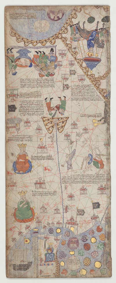 Atlas kataloński, arkusz 11, 1375 autorstwa Abraham Cresques