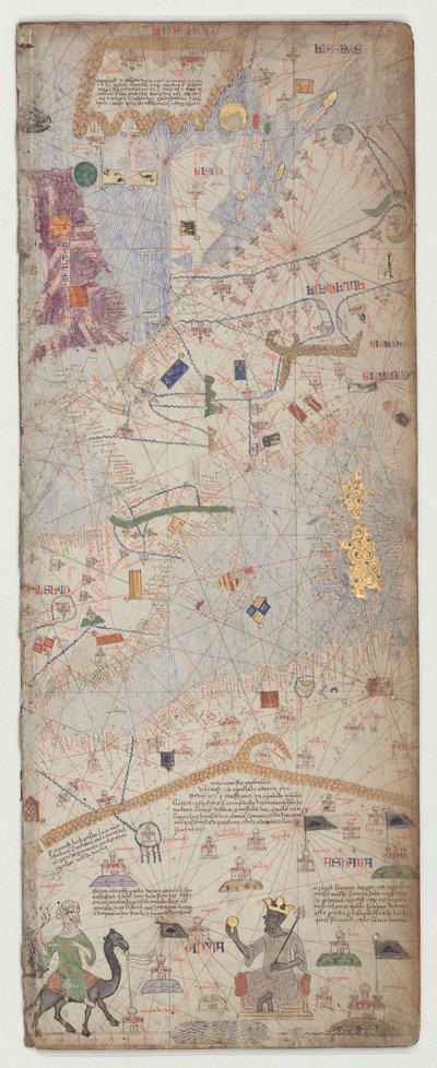 Atlas kataloński, arkusz 6, 1375 autorstwa Abraham Cresques