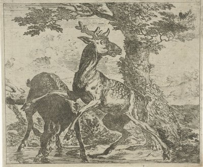 zaskakujący jeleń Różne zwierzęta (tytuł serii) autorstwa Abraham Danielsz. Hondius