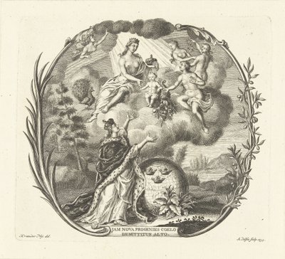 Alegoria narodzin dziecka z Juno i Abundance autorstwa Abraham Delfos