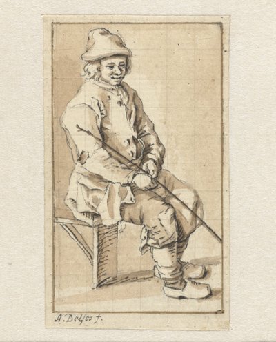 siedzący mężczyzna autorstwa Abraham Delfos