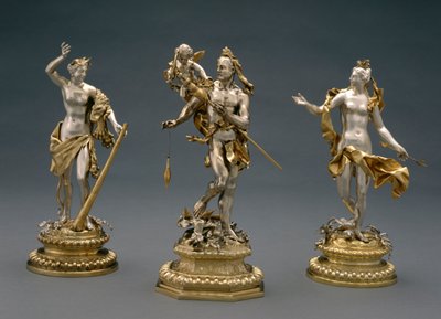 Herkules, Omphale i Wenus, ok. 1695-1700 (częściowo platerowane srebrem) autorstwa Abraham Drentwett