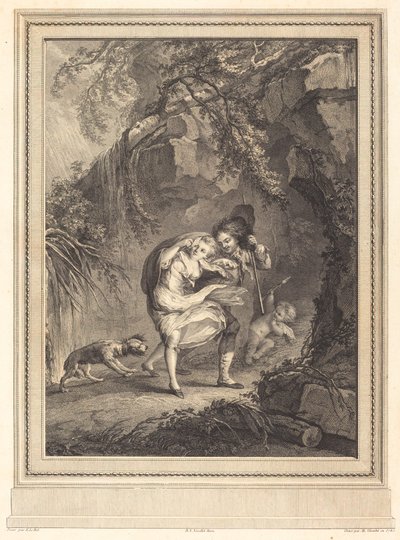 Le coup de vent (Podmuch wiatru) autorstwa Abraham Girardet after Antoine Lebel