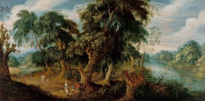 Dwóch odpoczywających sprzedawców ptaków rozmawiających autorstwa Abraham Govaerts