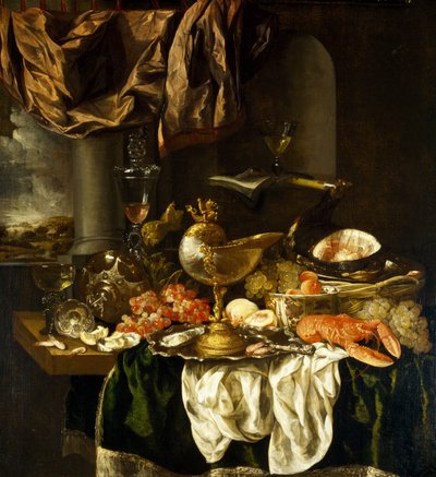 Martwa natura z krajobrazem, 1650 autorstwa Abraham Hendricksz van Beyeren
