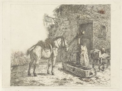 Koń przed karczmą autorstwa Abraham Hendrik Winter