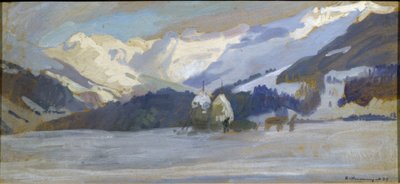 Śnieżny krajobraz w pobliżu Diablerets autorstwa Abraham Hermanjat
