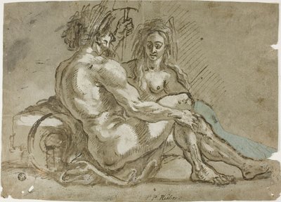 Bóg rzeki i nimfa autorstwa Abraham Janssens