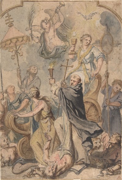 Alegoria triumfu nad herezją ze św. Dominikiem na czele, 1650-60. autorstwa Abraham Jansz van Diepenbeeck