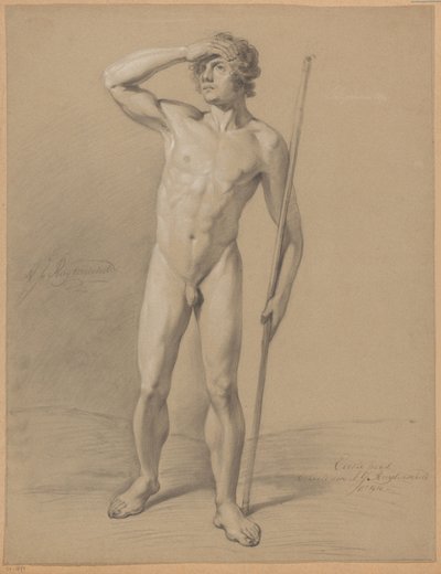Stojący akt męski, widziany z przodu (I nagroda 1810) autorstwa Abraham Johannes Ruytenschildt