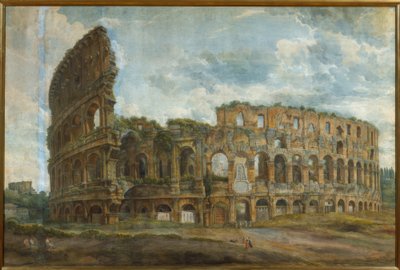 Widok z zewnątrz na Koloseum w Rzymie autorstwa Abraham Louis Rodolphe Ducros