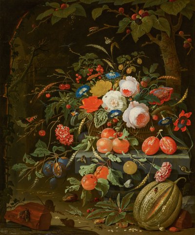 Kwiaty i owoce autorstwa Abraham Mignon