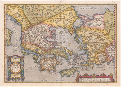 Mapa Grecji i zachodniej Turcji z 1584 r. autorstwa Abrahama Orteliusa autorstwa Abraham Ortelius