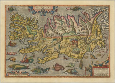 Mapa Islandii z 1591 r. autorstwa Abrahama Orteliusa autorstwa Abraham Ortelius