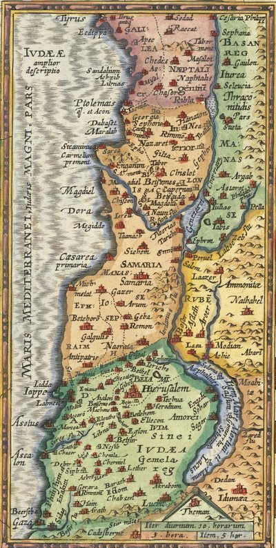 Szczegółowa mapa Ziemi Świętej z 1624 r. autorstwa Abrahama Orteliusa autorstwa Abraham Ortelius