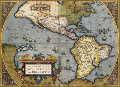Mapa Ameryki, 1612 autorstwa Abraham Ortelius