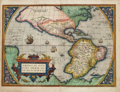 Americae Sive Novi Orbis, Nova Descriptio (Ameryki lub Nowy Świat, nowo opisane) autorstwa Abraham Ortelius