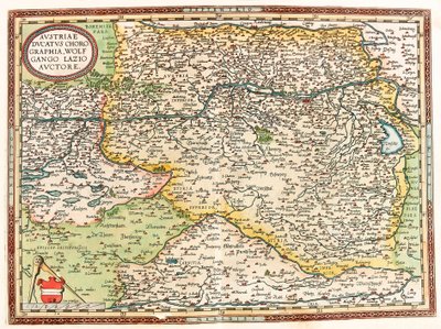 Austria Ducatus Chorographia Wolfgango Lazio Auctore Mapa Austrii Ducatus Chorographia Wolfgango Lazio Auctore Austria Ducatus Chorographia Wolfgango Lazio Auctore autorstwa Abraham Ortelius