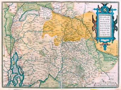 Belgia, Holandia Południowa autorstwa Abraham Ortelius