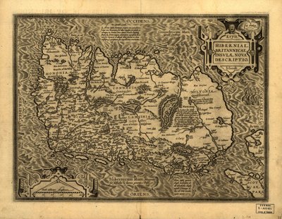 Hiberniae, Britannicae Insvlae nova descripto. LOC 99466749 autorstwa Abraham Ortelius