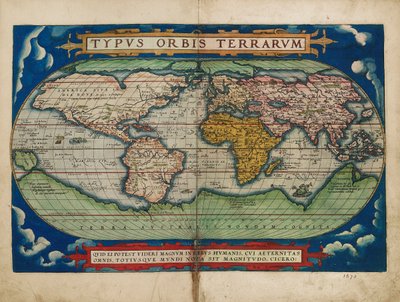 Obraz kuli ziemskiej świata autorstwa Abraham Ortelius
