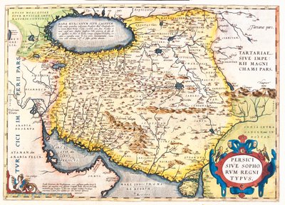 Iran, Pakistan, Afganistan, Uzbekistan, Turkmenistan autorstwa Abraham Ortelius