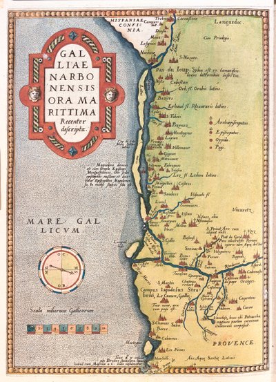 Langwedocja-Roussillon, Prowansja-Alpy-Lazurowe Wybrzeże, Francja autorstwa Abraham Ortelius