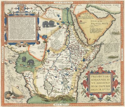 Mapa Afryki i Półwyspu Arabskiego, autorstwa Abraham Ortelius