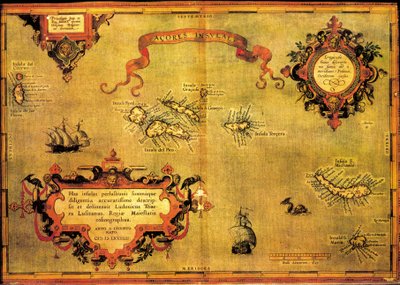 Mapa Azorów autorstwa Abrahama Orteliusa autorstwa Abraham Ortelius