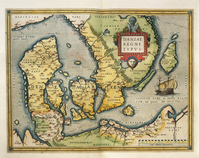 Mapa Danii z Teatru Świata autorstwa Abrahama Orteliusa autorstwa Abraham Ortelius