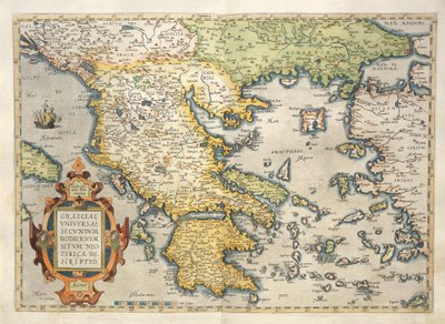 Mapa Grecji z Theatrum Orbis Terrarum autorstwa Abrahama Orteliusa autorstwa Abraham Ortelius