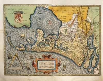 Mapa Holandii z Theatrum Orbis Terrarum autorstwa Abrahama Orteliusa autorstwa Abraham Ortelius